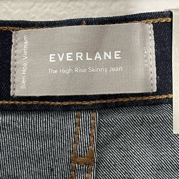 Everlane NWT Skinny Jean in Dark Indigo Size 23 Tall Authentic Stretch - Picture 6 of 10